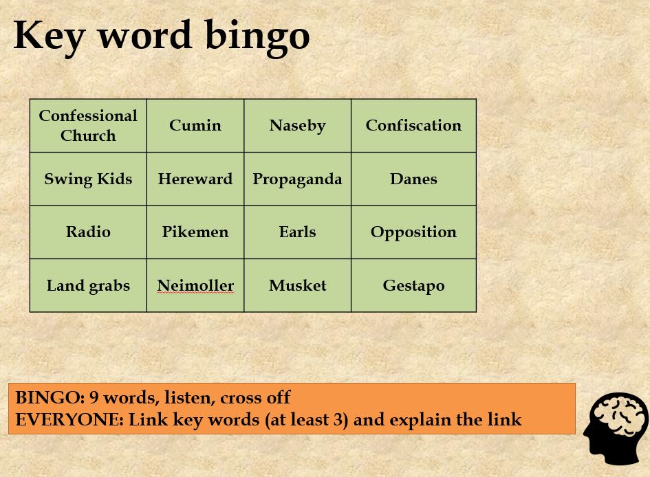 Key word bingo – my favourite revision lesson